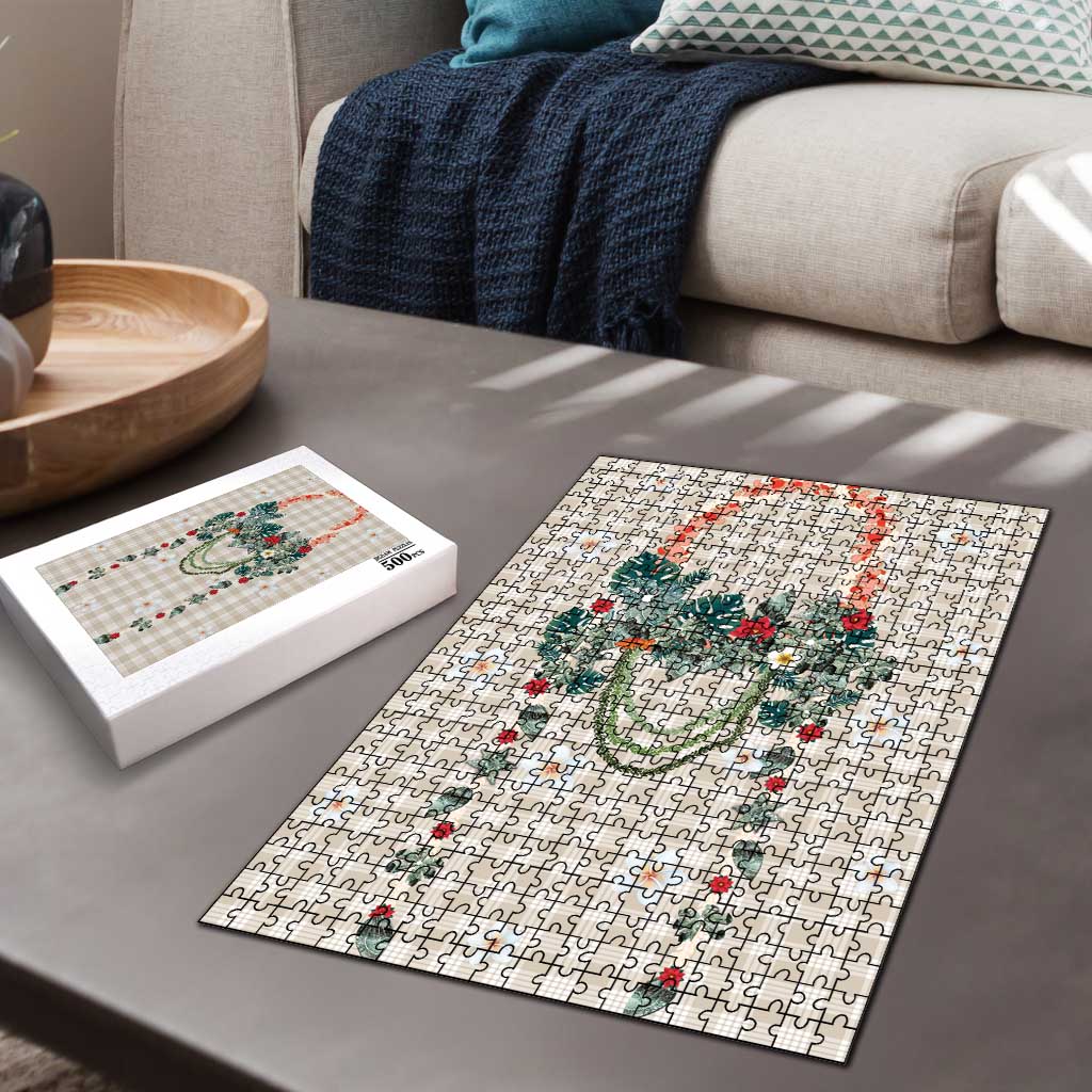 Brown Hawaiian Palaka Puzzle Kukui Nut Money Lei - Polynesian Pride