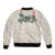Brown Hawaiian Palaka Sleeve Zip Bomber Jacket Kukui Nut Money Lei - Polynesian Pride