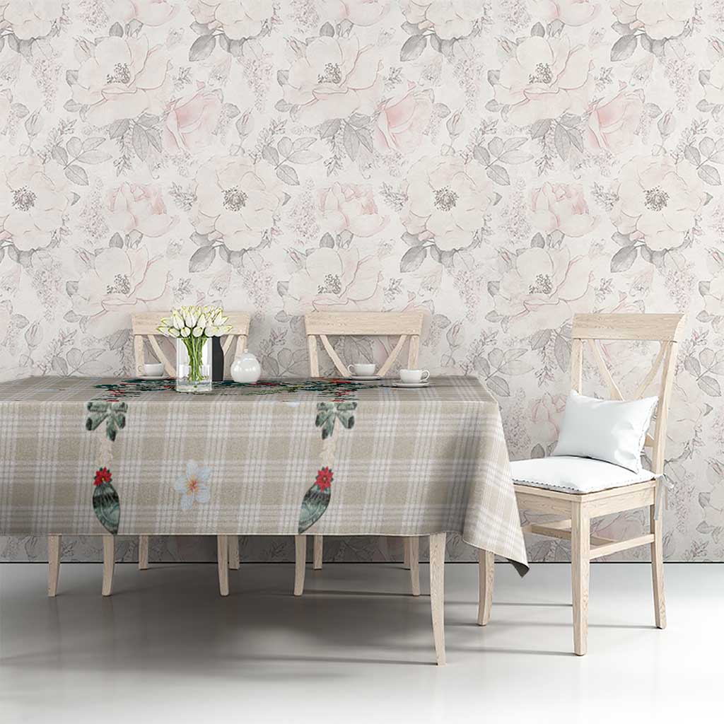 Brown Hawaiian Palaka Tablecloth Kukui Nut Money Lei - Polynesian Pride