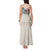 Brown Hawaiian Palaka Tank Maxi Dress Kukui Nut Money Lei - Polynesian Pride