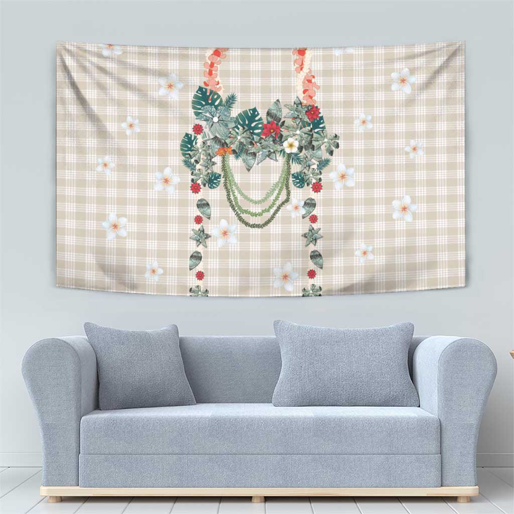 Brown Hawaiian Palaka Tapestry Kukui Nut Money Lei - Polynesian Pride