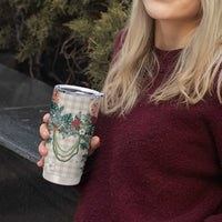 Brown Hawaiian Palaka Tumbler Cup Kukui Nut Money Lei - Polynesian Pride