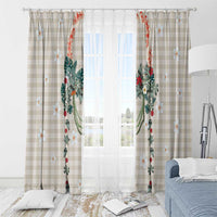 Brown Hawaiian Palaka Window Curtain Kukui Nut Money Lei - Polynesian Pride