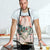 Peach Hawaiian Palaka Apron Kukui Nut Money Lei - Polynesian Pride