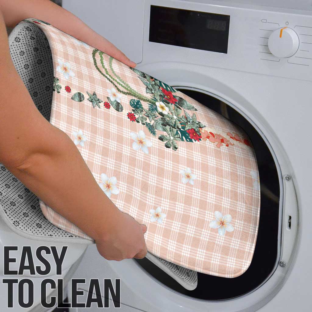 Peach Hawaiian Palaka Bathroom Set Kukui Nut Money Lei - Polynesian Pride