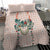 Peach Hawaiian Palaka Bedding Set Kukui Nut Money Lei - Polynesian Pride