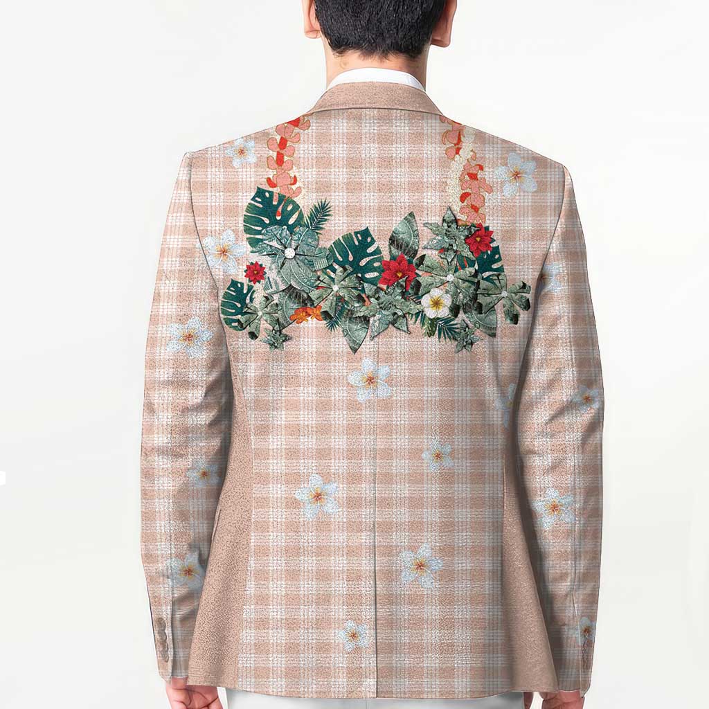 Peach Hawaiian Palaka Blazer Kukui Nut Money Lei - Polynesian Pride