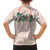 Peach Hawaiian Palaka Family Matching Off The Shoulder Long Sleeve Dress and Hawaiian Shirt Kukui Nut Money Lei - Polynesian Pride