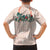 Peach Hawaiian Palaka Family Matching Off Shoulder Short Dress and Hawaiian Shirt Kukui Nut Money Lei - Polynesian Pride