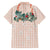 Peach Hawaiian Palaka Family Matching Tank Maxi Dress and Hawaiian Shirt Kukui Nut Money Lei - Polynesian Pride