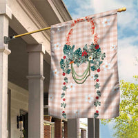 Peach Hawaiian Palaka Garden Flag Kukui Nut Money Lei - Polynesian Pride