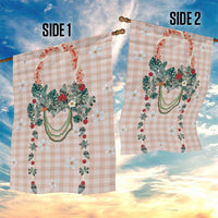 Peach Hawaiian Palaka Garden Flag Kukui Nut Money Lei - Polynesian Pride