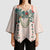 Peach Hawaiian Palaka Kimono Sleeve Blouse Kukui Nut Money Lei - Polynesian Pride