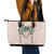 Peach Hawaiian Palaka Leather Tote Bag Kukui Nut Money Lei - Polynesian Pride