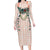 Peach Hawaiian Palaka Long Sleeve Bodycon Dress Kukui Nut Money Lei - Polynesian Pride