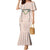 Peach Hawaiian Palaka Mermaid Dress Kukui Nut Money Lei - Polynesian Pride
