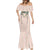 Peach Hawaiian Palaka Mermaid Dress Kukui Nut Money Lei - Polynesian Pride