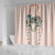 Peach Hawaiian Palaka Shower Curtain Kukui Nut Money Lei - Polynesian Pride