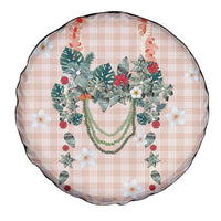 Peach Hawaiian Palaka Spare Tire Cover Kukui Nut Money Lei - Polynesian Pride