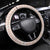 Peach Hawaiian Palaka Steering Wheel Cover Kukui Nut Money Lei - Polynesian Pride