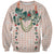 Peach Hawaiian Palaka Sweatshirt Kukui Nut Money Lei - Polynesian Pride