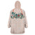 Peach Hawaiian Palaka Wearable Blanket Hoodie Kukui Nut Money Lei - Polynesian Pride