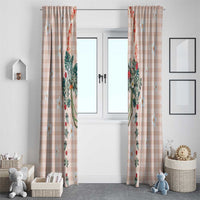 Peach Hawaiian Palaka Window Curtain Kukui Nut Money Lei - Polynesian Pride