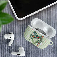 Sage Green Hawaiian Palaka AirPods Case Kukui Nut Money Lei - Polynesian Pride