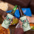 Sage Green Hawaiian Palaka 4 in 1 Can Cooler Tumbler Kukui Nut Money Lei - Polynesian Pride