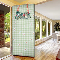 Sage Green Hawaiian Palaka Door Cover Kukui Nut Money Lei - Polynesian Pride