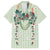 Sage Green Hawaiian Palaka Family Matching Long Sleeve Bodycon Dress and Hawaiian Shirt Kukui Nut Money Lei - Polynesian Pride
