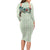 Sage Green Hawaiian Palaka Family Matching Long Sleeve Bodycon Dress and Hawaiian Shirt Kukui Nut Money Lei - Polynesian Pride