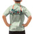Sage Green Hawaiian Palaka Family Matching Mermaid Dress and Hawaiian Shirt Kukui Nut Money Lei - Polynesian Pride