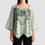 Sage Green Hawaiian Palaka Kimono Sleeve Blouse Kukui Nut Money Lei - Polynesian Pride