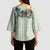 Sage Green Hawaiian Palaka Kimono Sleeve Blouse Kukui Nut Money Lei - Polynesian Pride