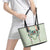 Sage Green Hawaiian Palaka Leather Tote Bag Kukui Nut Money Lei - Polynesian Pride