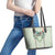 Sage Green Hawaiian Palaka Leather Tote Bag Kukui Nut Money Lei - Polynesian Pride