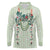 Sage Green Hawaiian Palaka Long Sleeve Polo Shirt Kukui Nut Money Lei - Polynesian Pride