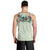 Sage Green Hawaiian Palaka Men Tank Top Kukui Nut Money Lei - Polynesian Pride