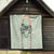 Sage Green Hawaiian Palaka Quilt Kukui Nut Money Lei - Polynesian Pride