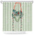 Sage Green Hawaiian Palaka Shower Curtain Kukui Nut Money Lei - Polynesian Pride