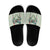 Sage Green Hawaiian Palaka Slide Sandals Kukui Nut Money Lei - Polynesian Pride