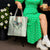 Sage Green Hawaiian Palaka Tote Bag Kukui Nut Money Lei - Polynesian Pride