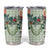 Sage Green Hawaiian Palaka Tumbler Cup Kukui Nut Money Lei - Polynesian Pride