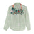 Sage Green Hawaiian Palaka Women Casual Shirt Kukui Nut Money Lei - Polynesian Pride