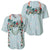 Turquoise Hawaiian Palaka Baseball Jersey Kukui Nut Money Lei - Polynesian Pride