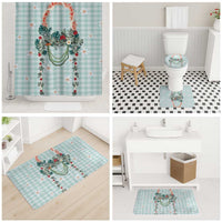 Turquoise Hawaiian Palaka Bathroom Set Kukui Nut Money Lei - Polynesian Pride