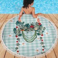 Turquoise Hawaiian Palaka Beach Blanket Kukui Nut Money Lei - Polynesian Pride