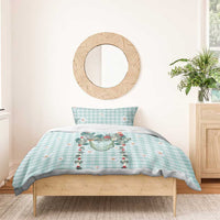 Turquoise Hawaiian Palaka Bedding Set Kukui Nut Money Lei - Polynesian Pride