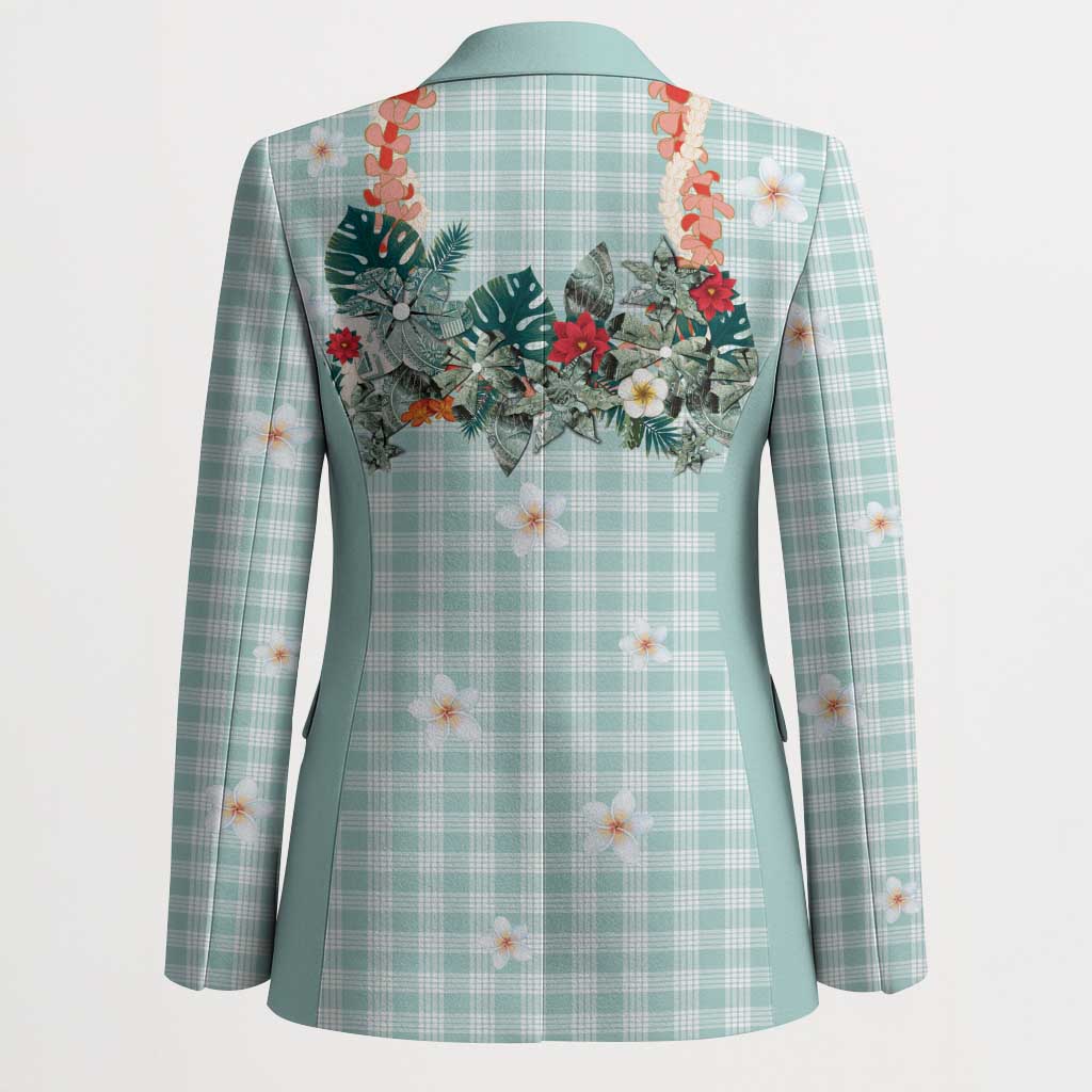 Turquoise Hawaiian Palaka Blazer Kukui Nut Money Lei - Polynesian Pride